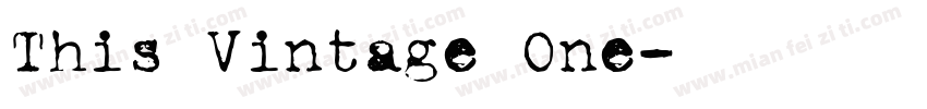 This Vintage One字体转换